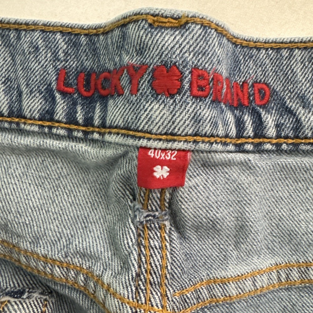 Lucky Brand 181 Relaxed Straight Leg Jeans Light Wash Blue Denim Flex Fit 40x32 - Picture 5 of 7